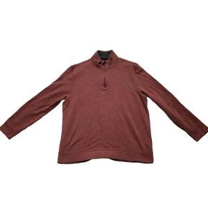 Tasso Elba Men's Size XL Orange Rust Long Sleeve 1/4 Zip Pullover